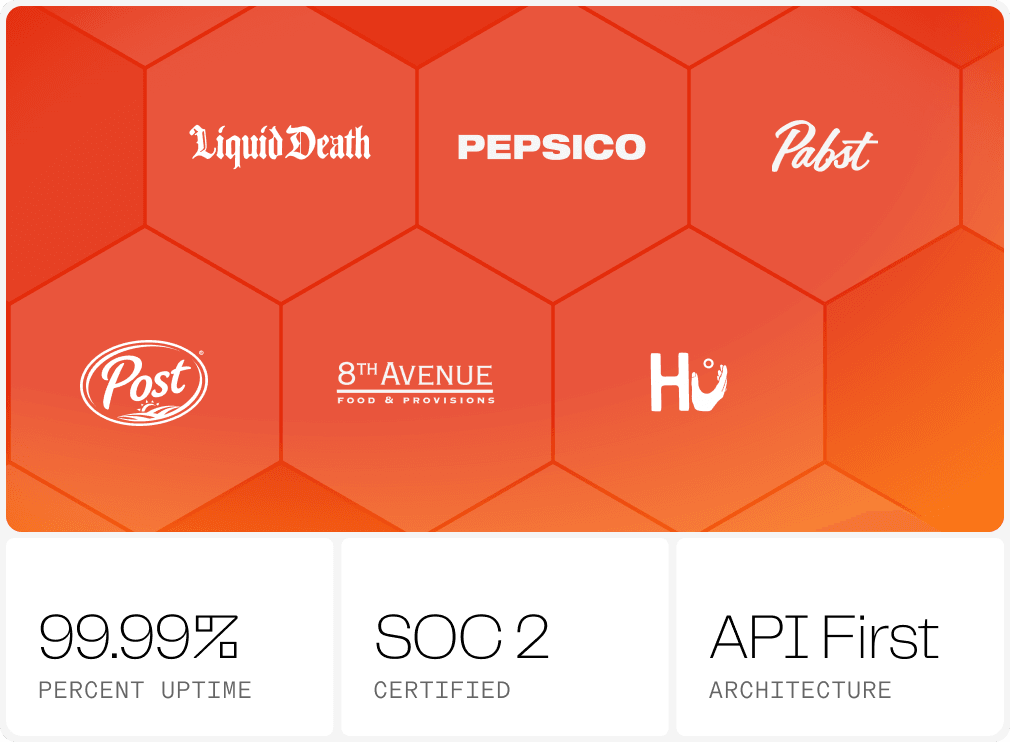 Food and Beverage brands using Orderful EDI — Liquid Death, PepsiCo, Pabst, Post, Hu Kitchen