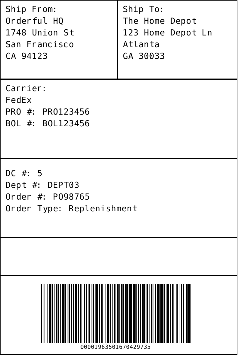 UCC-128 Shipping Label API | Orderful